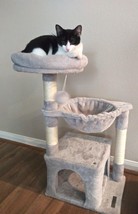Small Cat Kitten Tree Tower with Condo, Basket Hammock  15.7&quot;L x 11.8&quot;W ... - $40.54