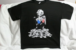 Marilyn Monroe American Flag Bikini Money Tattoo $100 Bill T-SHIRT Shirt - £9.23 GBP