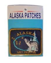 Vintage Embroidered Last Frontier Wolf Alaska Jacket Rectangular Patch New Seal - £11.84 GBP
