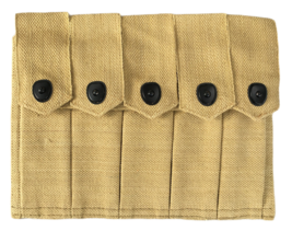 US WW2 Reproduction Army 5 Pocket Canvas Pouch 20 Round-KHAKI - $27.10