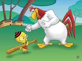 Warner Bros. &quot;LET&#39;S PLAY BALL&quot; Tweety Bird Foghorn Leghorn Animation Giclee Gift - £194.76 GBP