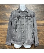 New LIVERPOOL Denim Jacket Classic Trucker Jean Charcoal Small Preppy Re... - $83.39 CAD