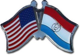 AES Wholesale Pack of 3 USA American &amp; Paraguay Country Flag Bike Hat Cap lapel  - £7.82 GBP