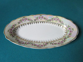 Korosten Kiev Ukraine Lusterware Purple Tones Oval Bowl Tray 5 1/2 X 10&quot; Relish - $65.33