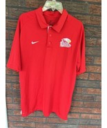 Red Eagles Nike Dri-Fit Polo Shirt XL Short Sleeve 3 Button Top White St... - $12.35