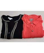 J Jill Large Cotton Tencel Modal  Embroidered Button Blouse Tunic Top Lot Of 2 - $25.00
