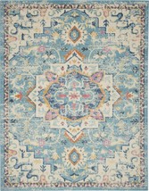 HomeRoots 385585 8 x 10 ft. Light Blue &amp; Ivory Distressed Area Rug - £205.57 GBP