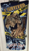 Vintage Jurassic Park Beach Towel Universal Studios Dinosaur Raptor T-Rex - £37.53 GBP