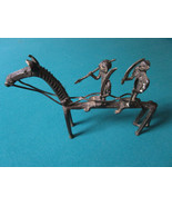 IRON HORSE WITH TWO WARRIORS METAL SCULPTURE  7 1/2 X 11&quot; ORIGINAL - $147.50