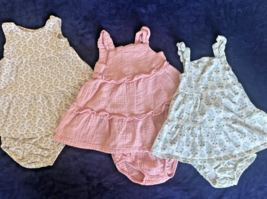 (3)  Baby Girls Romper Skirts, 2 Multicolored &amp; 1 Solid, Size 9MO, Pre-O... - $12.00