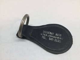 Vintage Black Leather Car Dealer Promo Key Ring SAGUENAY AUTO LTEE Porte... - £6.19 GBP