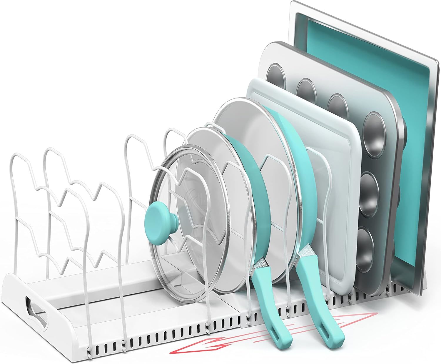 Simple Houseware 10 Compartments Adjustable And Expandable Pan Organizer... - $39.94