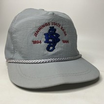 Jennings State Bank Farmer Trucker Hat Cap Embroidered Rope Logo Snapback VTG - £12.09 GBP