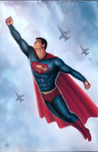 Retired 11x17 Inch Nathan Szerdy SIGNED DC Comics Art Print ~ Superman In Flight - £23.18 GBP