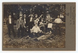 Antique c1890s Funny Cabinet Card Men and Boys Drinking Playing E. Greenville PA - £58.55 GBP