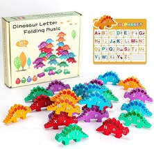 Dino Themed Montessori Wooden Alphabet Toy for Children Kids Puzzle Game - $13.99
