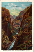 Royal Gorge Showing Hanging Bridge and Suspension Bridge Colorado Postcard - £4.05 GBP