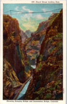 Royal Gorge Showing Hanging Bridge and Suspension Bridge Colorado Postcard - £3.97 GBP