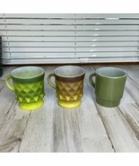 ANCHOR HOCKING Vtg Fire King 319 Diamond Kimberly Glass Mug Cup &amp; Plain ... - $17.99