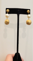 MARCO BICEGO 18K Yellow Gold Bead Drop Earrings with Pearl at Center - £959.04 GBP