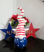 Patriotic 4th of July Spiral Resin Gnome Tabletop Figurine Statue Decor 13.25&quot; - £27.96 GBP