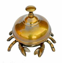 Lot of 6 pcs Brass Crab Bell Hotel Counter Reception Bell Teacher Desk Bell - £122.47 GBP