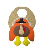 Vintage Fabric Thanksgiving Turkey Door Knob Hanger Pilgrim Hat Fall Autumn - $13.10