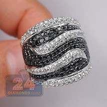 Large Zircon  Color Rings Men Fashion White Black CZ Stone Midi Ring Hot Punk Ro - £7.70 GBP