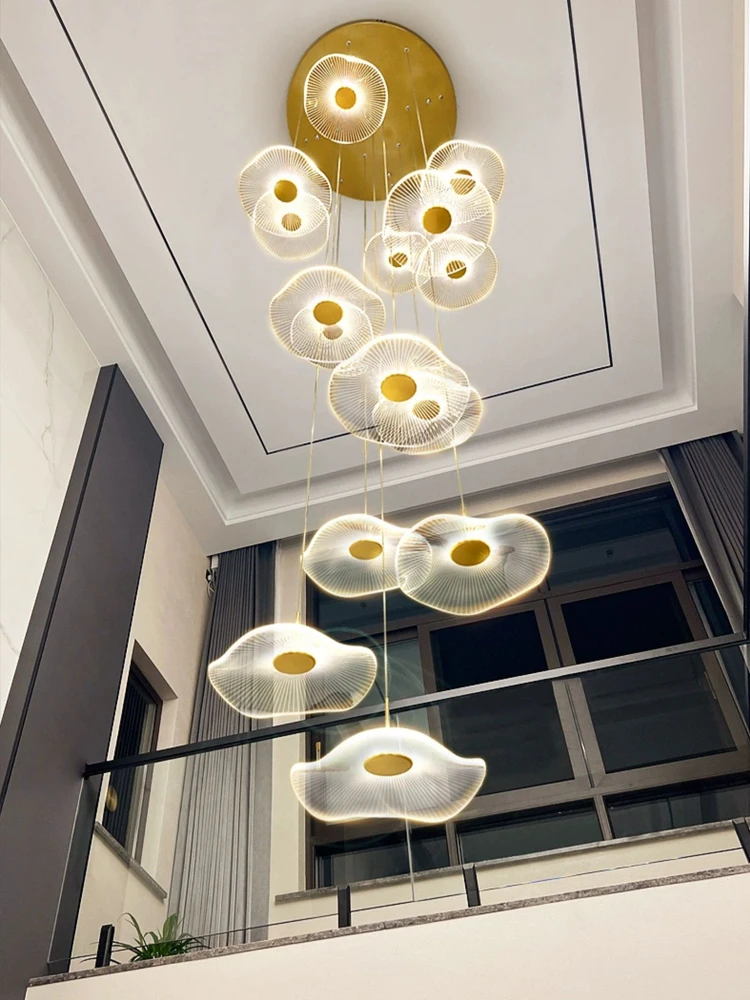Nordic Circular Living Room Chandelier LED Modern Loft Chandelier Suspended - $62.69+