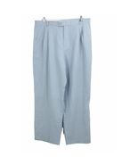 ZINI WOMEN&#39;S SIZE 42 100% LINEN BLUE HIGH WAIST TROUSER NEW - €37,78 EUR