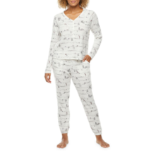 Ambrielle Women&#39;s 2 Piece Pant &amp; Shirt Pajama Set Size LARGE Ivory Wonde... - £28.37 GBP