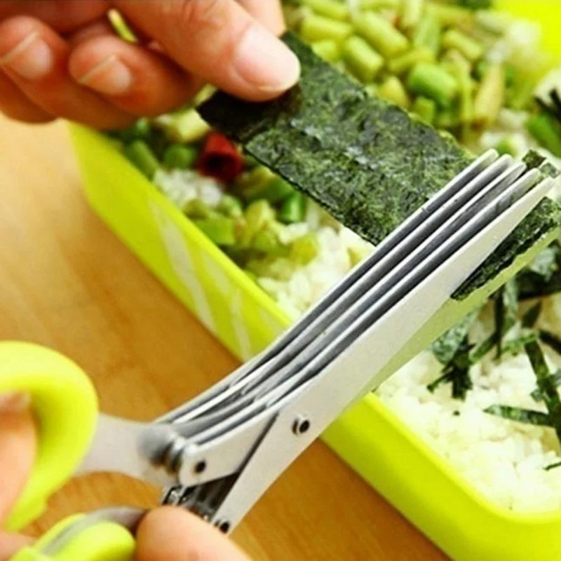  stainless steel a multi layers kitchen scissors scallion cutter herb laver spices cook thumb200