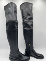 Valentino Garavani Over The Knee Leather Boot Black Size 37 - £481.66 GBP