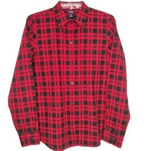 Chaps Womens Shirt Size Medium Long Sleeve Button Up Collared Red Plaid - £11.73 GBP