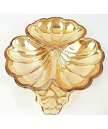 Carnival Amber Glass 3 Leaf Clover Candy Plates Set Of 2 Vintage - $277.49 MXN