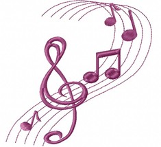 musical notes / musical pattern  Machine Embroidery Designs. - $2.75