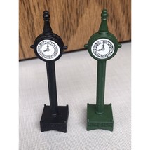 Vintage Dept 56 Town Clock 51101 Black And Green Metal Christmas Village 3.25&quot; - £7.72 GBP