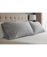 Hotel Style Egyptian Cotton Damask Stripe Pillowcase Set Mouse Grey Stan... - $251.67 MXN