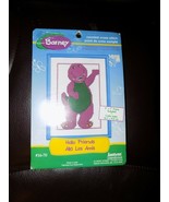 Vintage Barney The Purple Dinosaur Hello Friends Counted Cross Stitch Wi... - $30.43 CAD