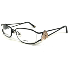 Bebe Eyeglasses Frames Dazzling ebony Black Gold Heart Crystals 49-15-125 - £33.10 GBP