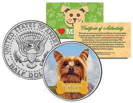 YORKSHIRE TERRIER * Dog * JFK Half Dollar Colorized US Coin * Limited Ed... - $12.16