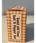 Vtg Good Old Time Salt &#39;n&#39; Pepper Shakers Set. Tins New In Box.  Hong Kong - £11.54 GBP