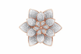 2 Ct Round Diamond Lotus Flower Engagement Ring 14K Rose Gold Over Silver - £116.12 GBP