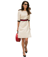 CelebrityDesignz Amal Clooney Cinched Waist Quarter Sleeve A-line Dress ... - $177.70 CAD