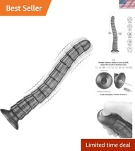14.5-Inch Vibrating Anal Dildo with 10 Functions - Black PVC Monster Toy - $54.00