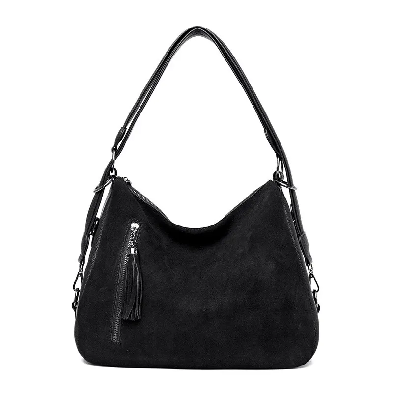 Black Faux Suede Shoulder bags for women crossbody bags for women handbags Famal - $55.57