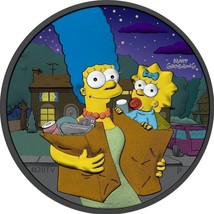 1 Oz Silver Coin 2021 Tuvalu $1 The Simpsons Marge &amp; Maggie Night Colore... - £109.41 GBP