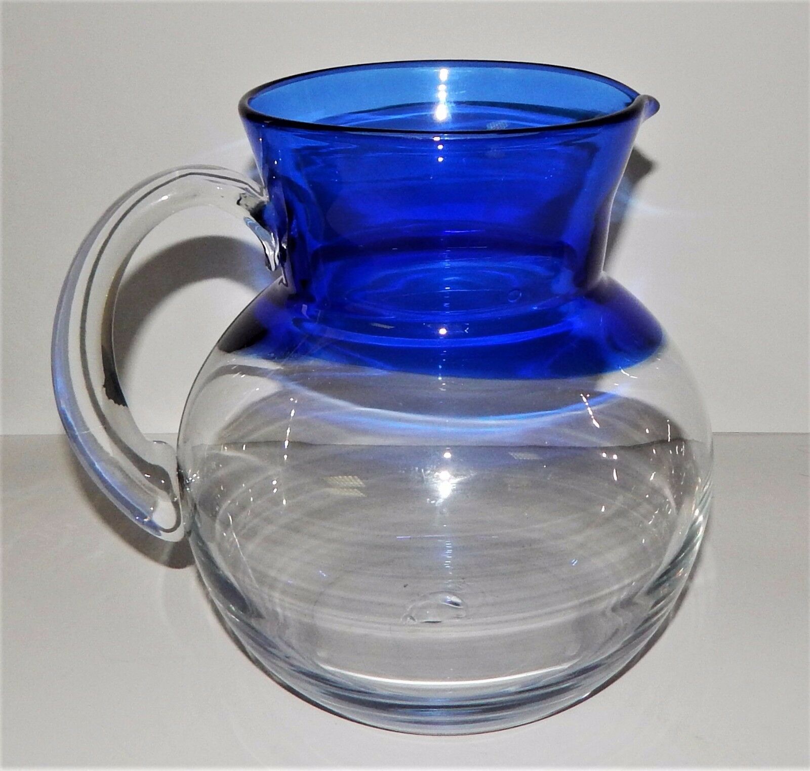 Cobalt Blue and Clear Mexican Hand Blown Glass Margarita Ice Tea Bar ...