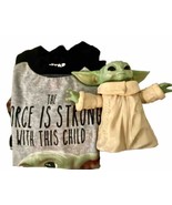 Star Wars Yoda Unisex Youth Pajamas Size Medium And 7x7 Inch Hard Yoda Toy - $22.00