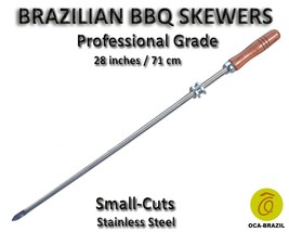 Small Cuts - Set of 6 Brazilian Skewers for BBQ 28&quot; - Professional Grade - £43.86 GBP
